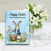 Schattige pastel Waterverf  paashaas Feestdagen Kaart
