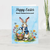 Schattige pastel Waterverf  paashaas Feestdagen Kaart (Voorkant)