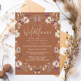 Schattige Pastel Wildflower Terracotta Baby shower Kaart