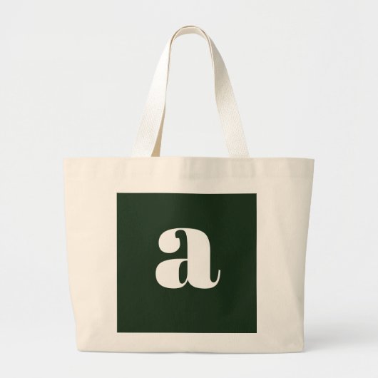 Schattige Pastel Witte Groene Monogram Grote Tote Bag (Voorkant)