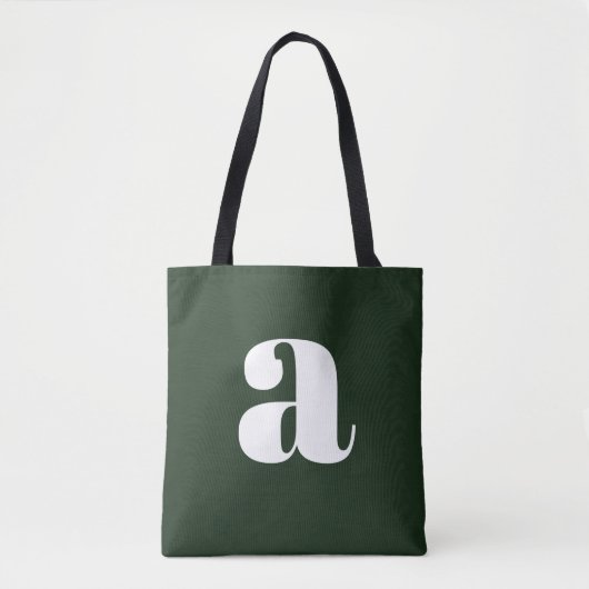 Schattige Pastel Witte Groene Monogram Retro Lette Tote Bag (Voorkant)