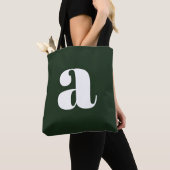 Schattige Pastel Witte Groene Monogram Retro Lette Tote Bag (Dichtbij)