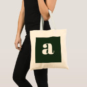 Schattige Pastel Witte Groene Monogram Tote Bag (Voorkant (product))