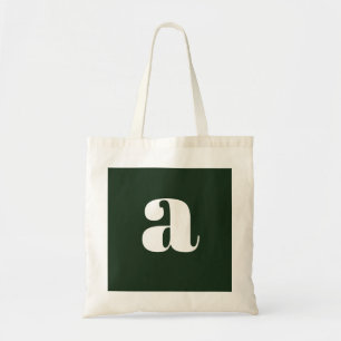 Schattige Pastel Witte Groene Monogram Tote Bag