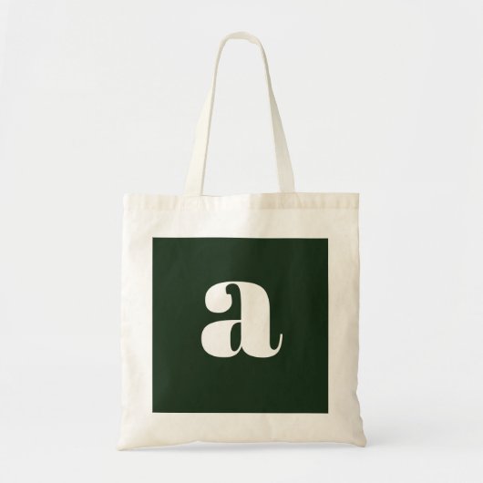 Schattige Pastel Witte Groene Monogram Tote Bag (Voorkant)