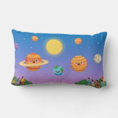 Schattige pastel zonnestelsel – Cartoon Planets Ar Kussen (Achterkant)