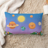 Schattige pastel zonnestelsel – Cartoon Planets Ar Kussen (Deken)