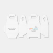 Schattige pastelblauw Happy Birthday Elephant Favo Bedankdoosjes (Uitgevouwen)