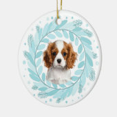 Schattige Pastelblauwe Cavalier | Op Maat Gemaakte Keramisch Ornament (Links)