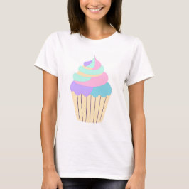 Schattige pastelcupcake met grillige frosting t-shirt