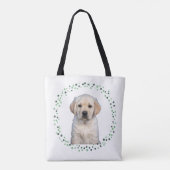 Schattige Pastelgroene Labrador | Aangepaste Naam Tote Bag (Achterkant)