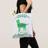 Schattige Pastelgroene Labrador | Aangepaste Naam Tote Bag (Dichtbij)