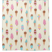 Schattige pastelijs snoeppatroon douchegordijn (Voorkant)