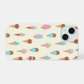 Schattige pastelijs snoeppatroon iPhone 15 case (Achterkant horizontaal)