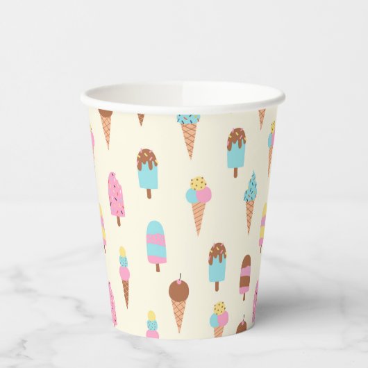 Schattige pastelijs snoeppatroon papieren bekers (Links)