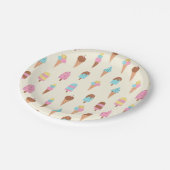 Schattige pastelijs snoeppatroon papieren bordje (Gekanteld)