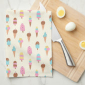 Schattige pastelijs snoeppatroon theedoek (Quarter Fold)