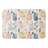 Schattige pastelkattenpatroon badmat (Voorkant)