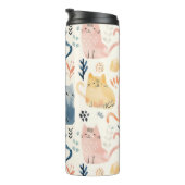 Schattige pastelkattenpatroon thermosbeker (Geroteerd rechts)