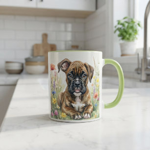 Schattige Pastelkleur Boxer Puppy Mok