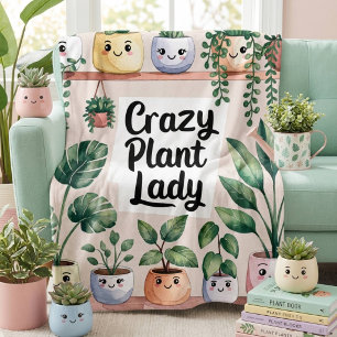 Schattige Pastelkleur Kamerplant Fleece Deken