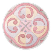 Schattige pastelkleurige Waterverf in roze geverfd Keramische Knop (Voorkant)