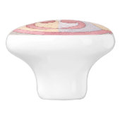 Schattige pastelkleurige Waterverf in roze geverfd Keramische Knop (Zijkant)