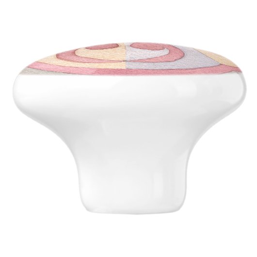 Schattige pastelkleurige Waterverf in roze geverfd Keramische Knop (Zijkant)