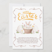 Schattige pastelkonijn bloemeneieren Happy Easter Feestdagenkaart (Voorkant)