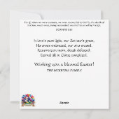 Schattige pastelkonijn paaspicknick Christelijk Feestdagenkaart (Achterkant)