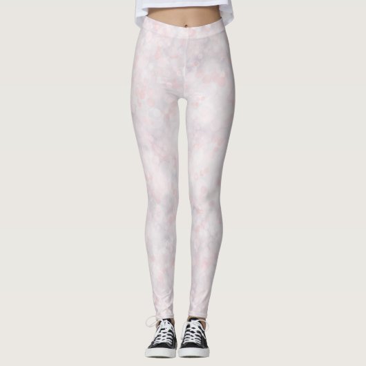 Schattige pastelroze bokeh leggings (Voorkant)