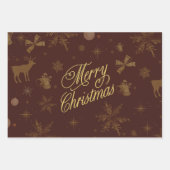 Schattige pastelvakantie inpakpapier met gouden sn (Voorkant 2)