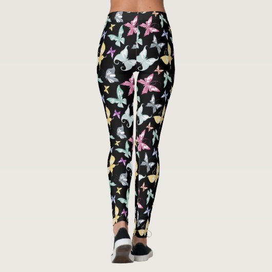 Schattige pastelvlinderontwerp leggings (Achterkant)