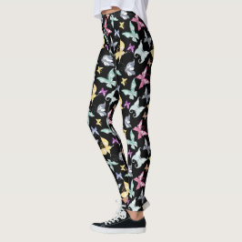 Schattige pastelvlinderontwerp leggings
