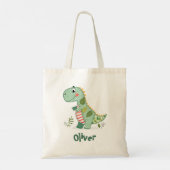 Schattige Patchwork Baby Dinosaurus Tote Bag (Achterkant)