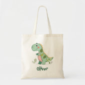 Schattige Patchwork Baby Dinosaurus Tote Bag (Voorkant)