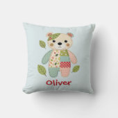 Schattige Patchwork Beer Kussen (Voorkant)