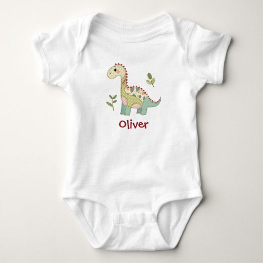 Schattige Patchwork Dinosaur Romper (Voorkant)
