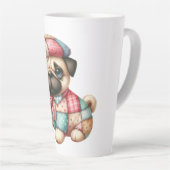 Schattige Patchwork Dog #10 Latte Mok (Rechterhoek)