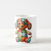 Schattige Patchwork Dog #11 Digitale kunst Koffiemok (Center)