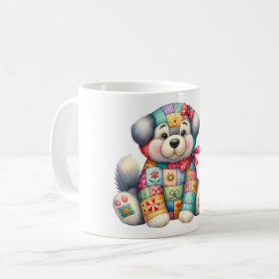 Schattige Patchwork Dog #9 Digitale kunst Koffiemok