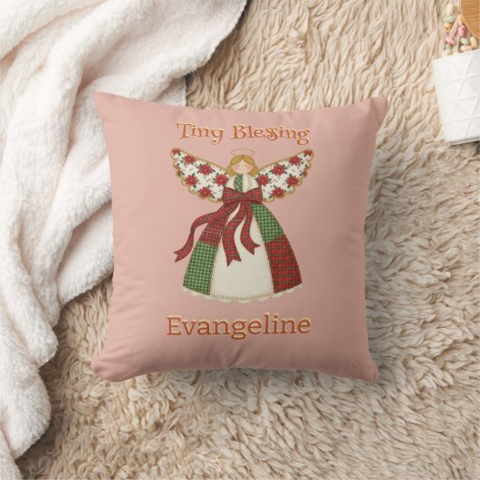 Schattige Patchwork Engel – Persoonlijke Baby Kussen (Deken)