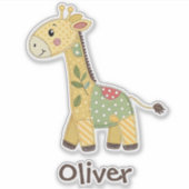 Schattige Patchwork Giraffe Sticker (Voorkant)