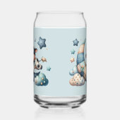 Schattige Patchwork Koe over Maan met Sterren Blikvorm Glas (Rechts)