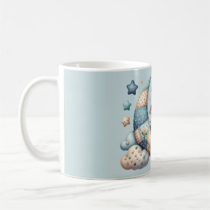 Schattige Patchwork Koe over Maan met Sterren Koffiemok