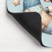 Schattige Patchwork Koe over Maan met Sterren Muismat (Hoek)