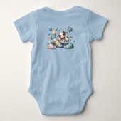 Schattige Patchwork Koe over Maan met Sterren Romper (Achterkant)