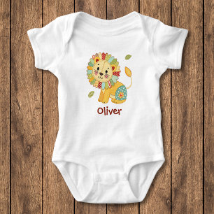 Schattige Patchwork Leeuw Romper