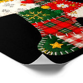 Schattige Patchwork Peperkoek Man Kerstmannen Vrou Poster (Hoek)