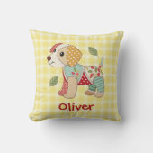 Schattige Patchwork Puppy Kussen (Voorkant)